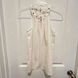 Maurices White Sleeveless Top with Gold Rivets